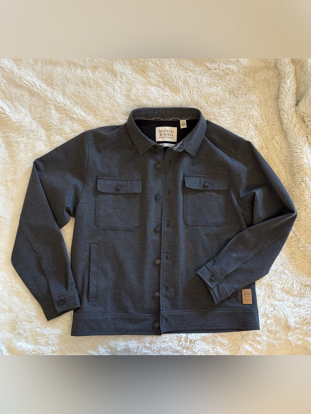 Charcoal button-front shirt jacket by Scotch & Soda, Excellent Condition, Large